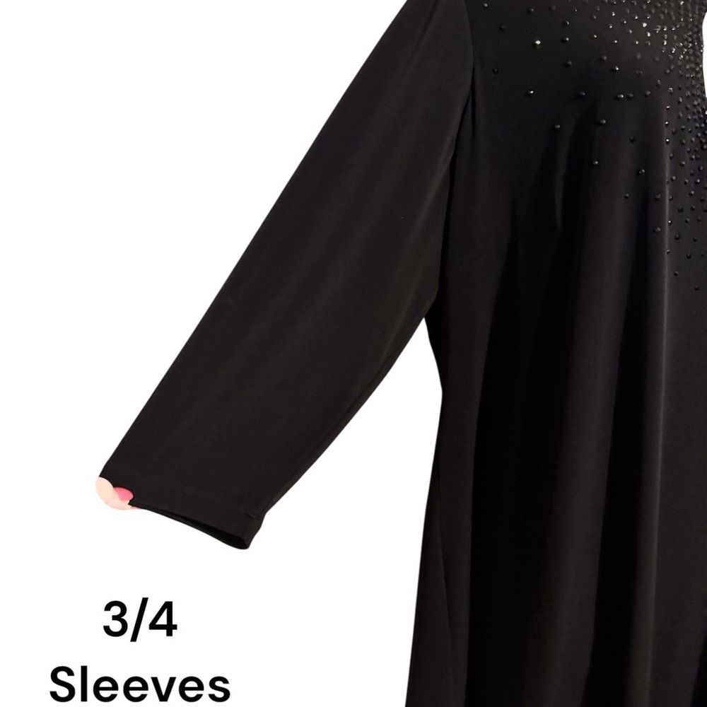 Calvin Klein Black Dressy Dress Keyhole Opening & Sparkle SIZE: 20 #CL - Picture 4 of 10